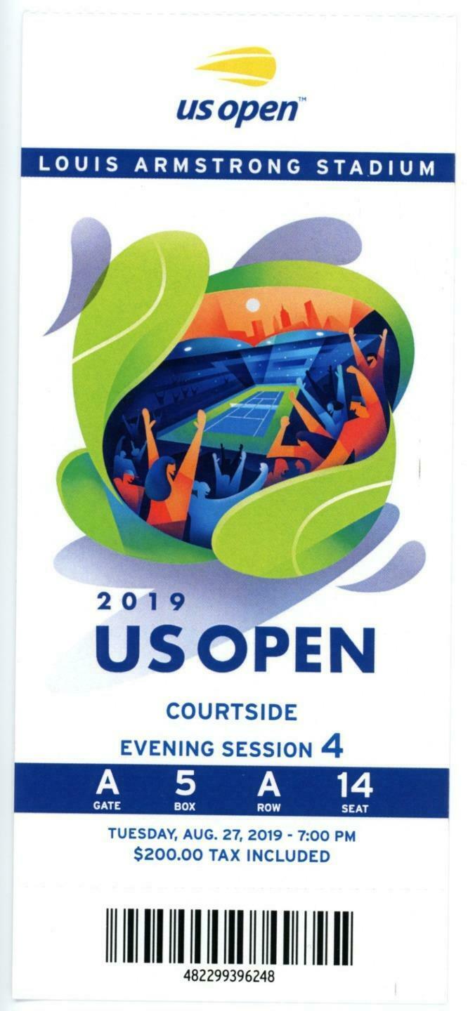 8/27 2019 Us Open Tennis Courtside Full Ticket Serena Williams Bianca Andreescu