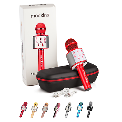Mockins Wireless Bluetooth Karaoke Microphone - Red - Holiday Gift