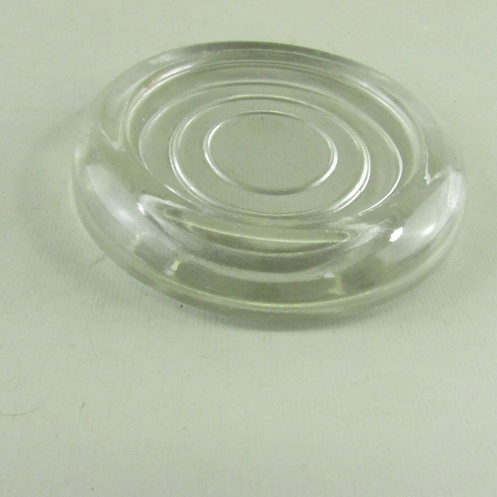 Large Clear Depression Glass Furniture Floor Protector Coaster 3.75" Diameter