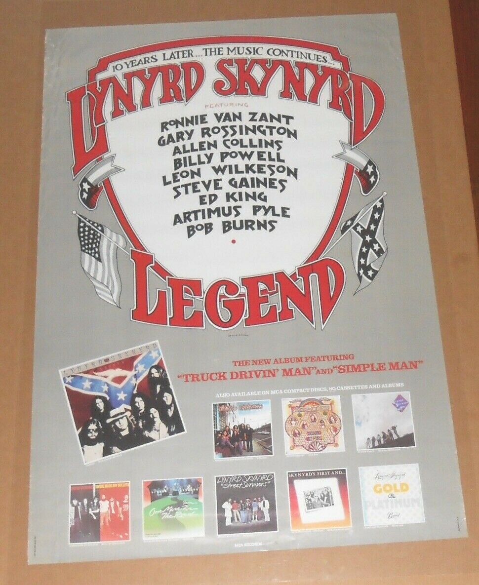 Lynyrd Skynyrd Legend Poster Original Promo Rare 35.5x24