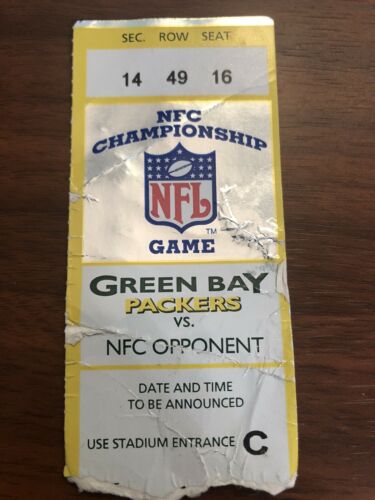 1996 Nfc Championship Game/ticket Stub/carolina Panthers@green Bay Packers/favre