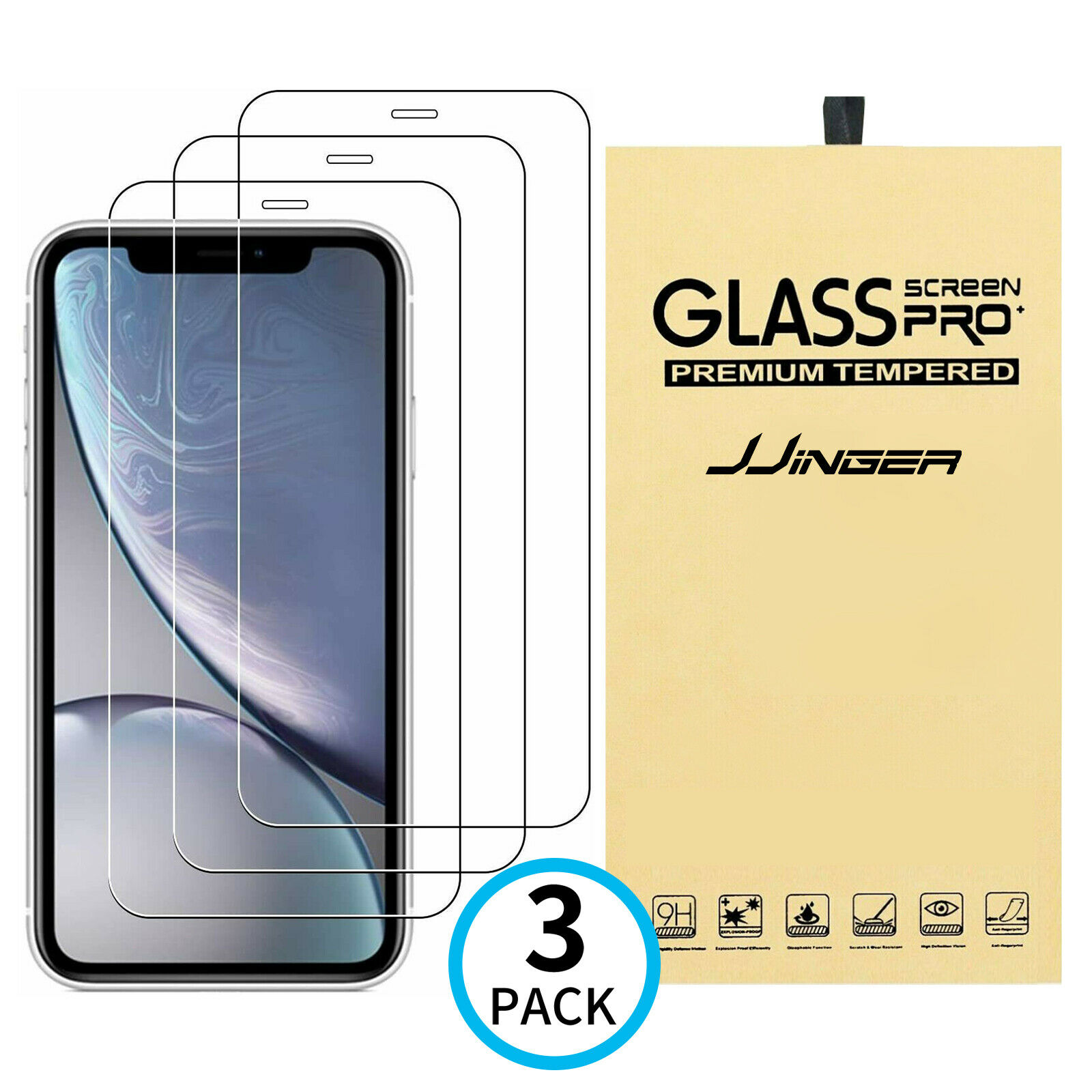 3x Tempered Glass Screen Protector Cover For Iphone 12 11 Pro Max X Xs Xr 8 7 6