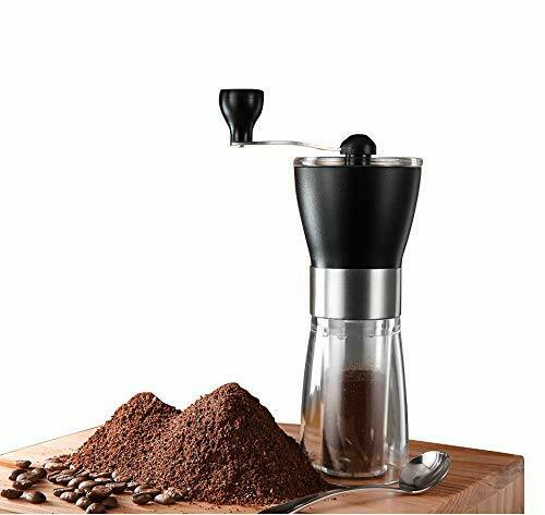 T-mark Manual Coffee Grinder Hand Portable Bean Mill Stainless Steel Handle A...