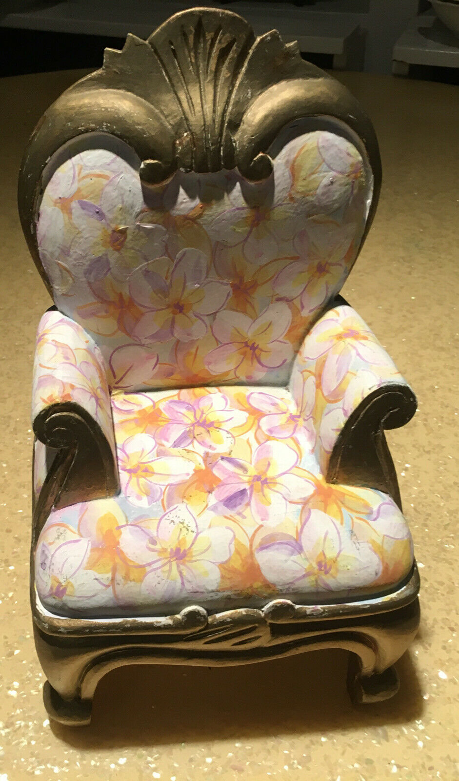 Poupee Millet Vintage Ceramic Floral Doll Chair Original Signed Euc!