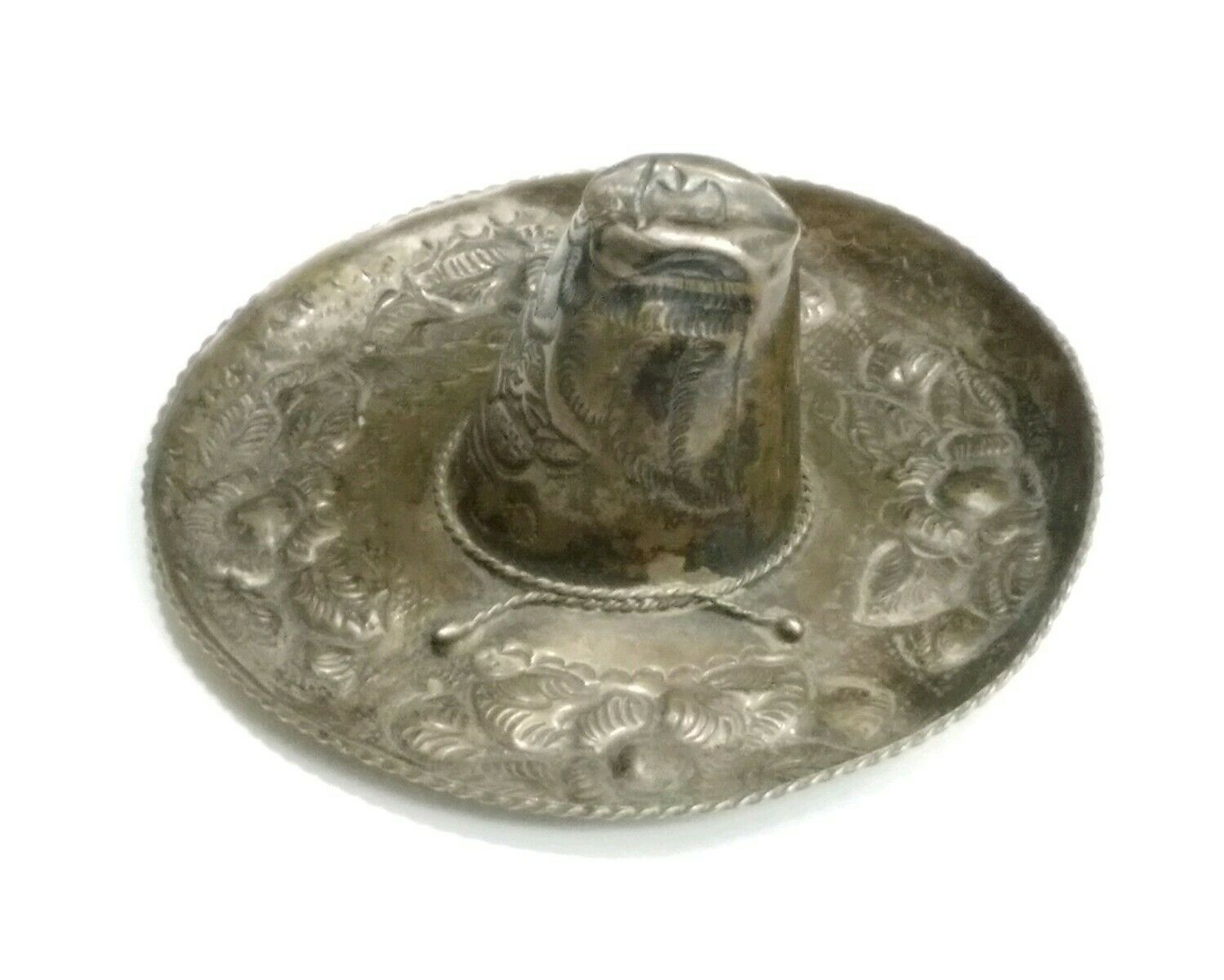 Vintage Mexican Sombrero Sterling Silver Decrotive Ashtray 27.9 Gram