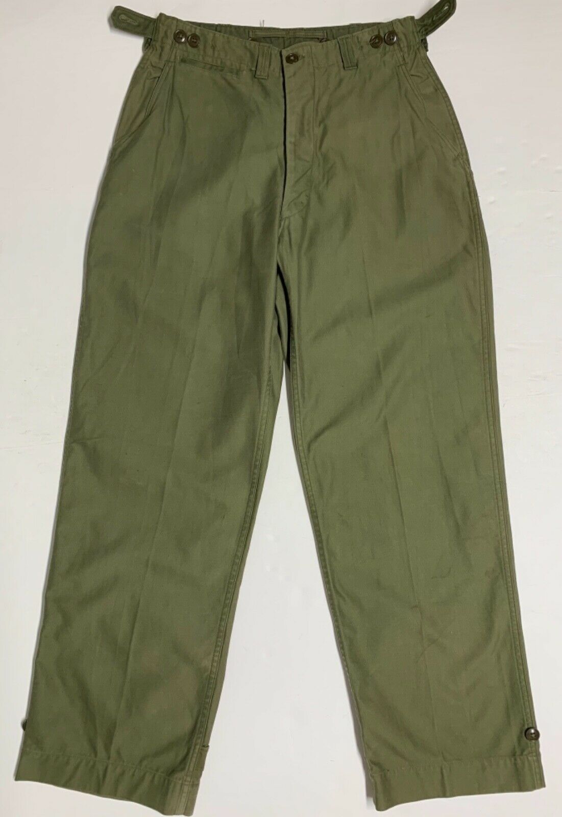 Original Wwii M1943 Od Cotton Field Trousers, 32x32