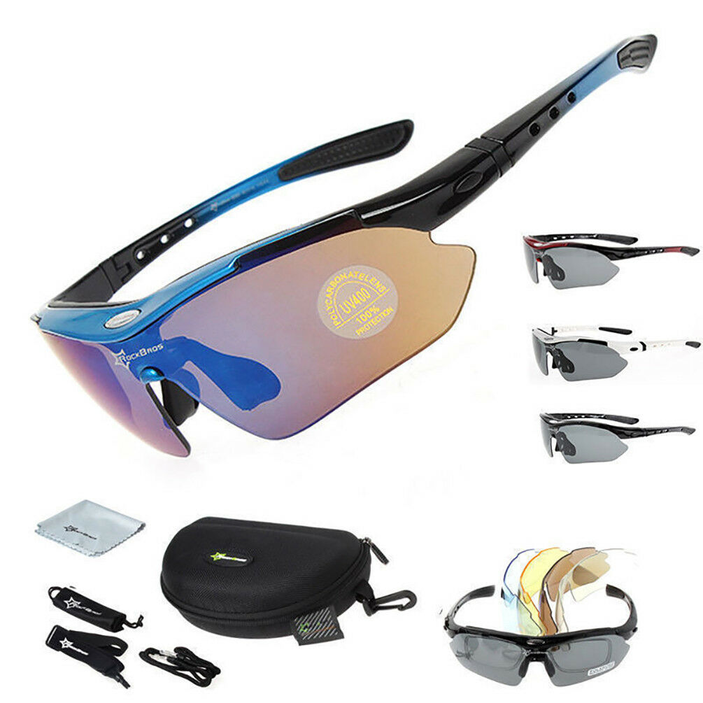 Rockbros Polarized Cycling Glasses Eyewear Bike Goggles Fish Sunglasses 5 Lenses