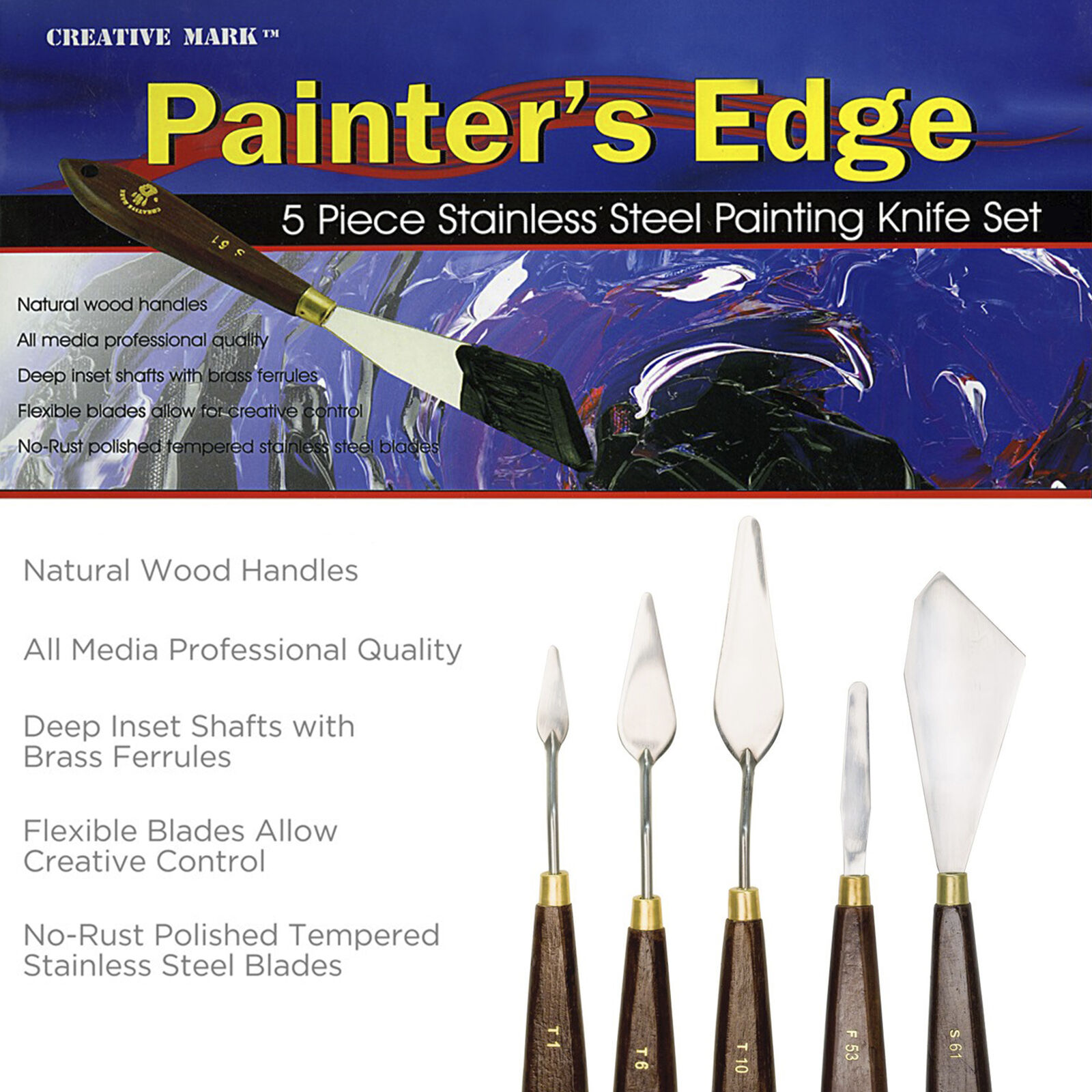 Painter's Edge Stainless Steel Painting Knife Basic Set Of 6 - 10 Pack