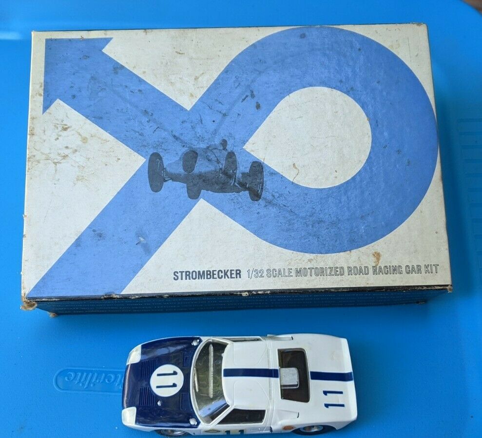 Vintage Slot Car Monogram, Strombecker Box Ford Gt Race With Box