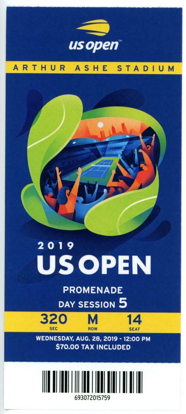 8/28 2019 Us Open Tennis Promenade Full Ticket Serena Williams Bianca Andreescu
