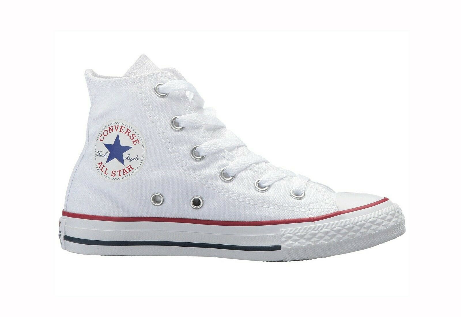 Converse Chuck Taylor All Star High Top Canvas Girls Shoes 3j253 - Optical White