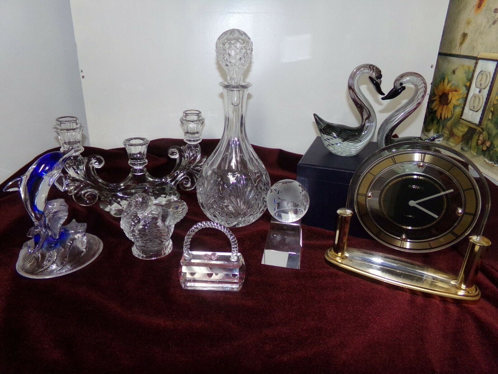 Vintage Glass, Crystal Collection Murano, Bohemia, Clock Seiko Japan And More