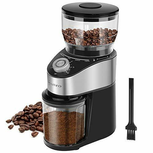 Litifo Electric Burr Coffee Grinder 2-12 Cup Conical Coffee Bean Grinder Step...