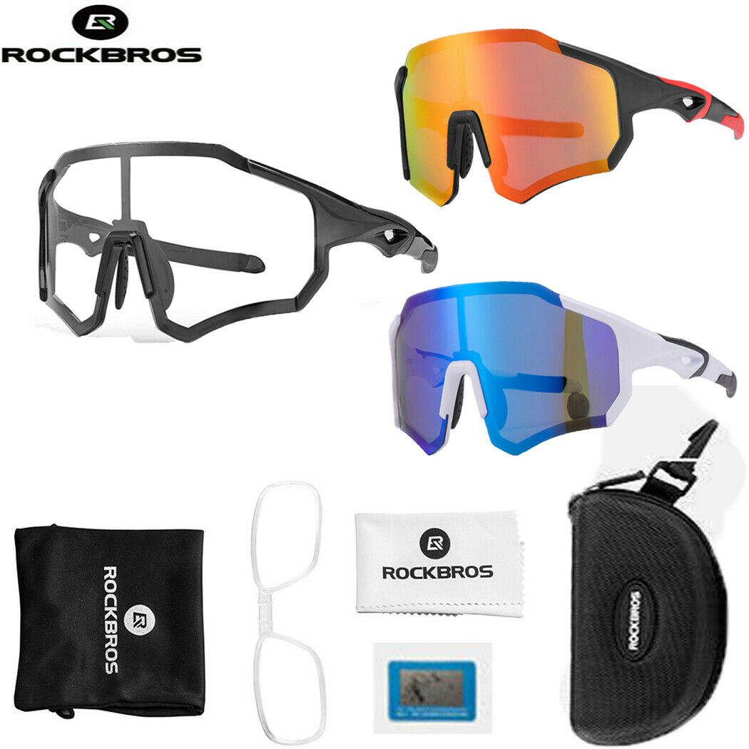 Rockbros Polarized Cycling Sunglasses Bike Glasses Goggles Full Frame Uv400 New