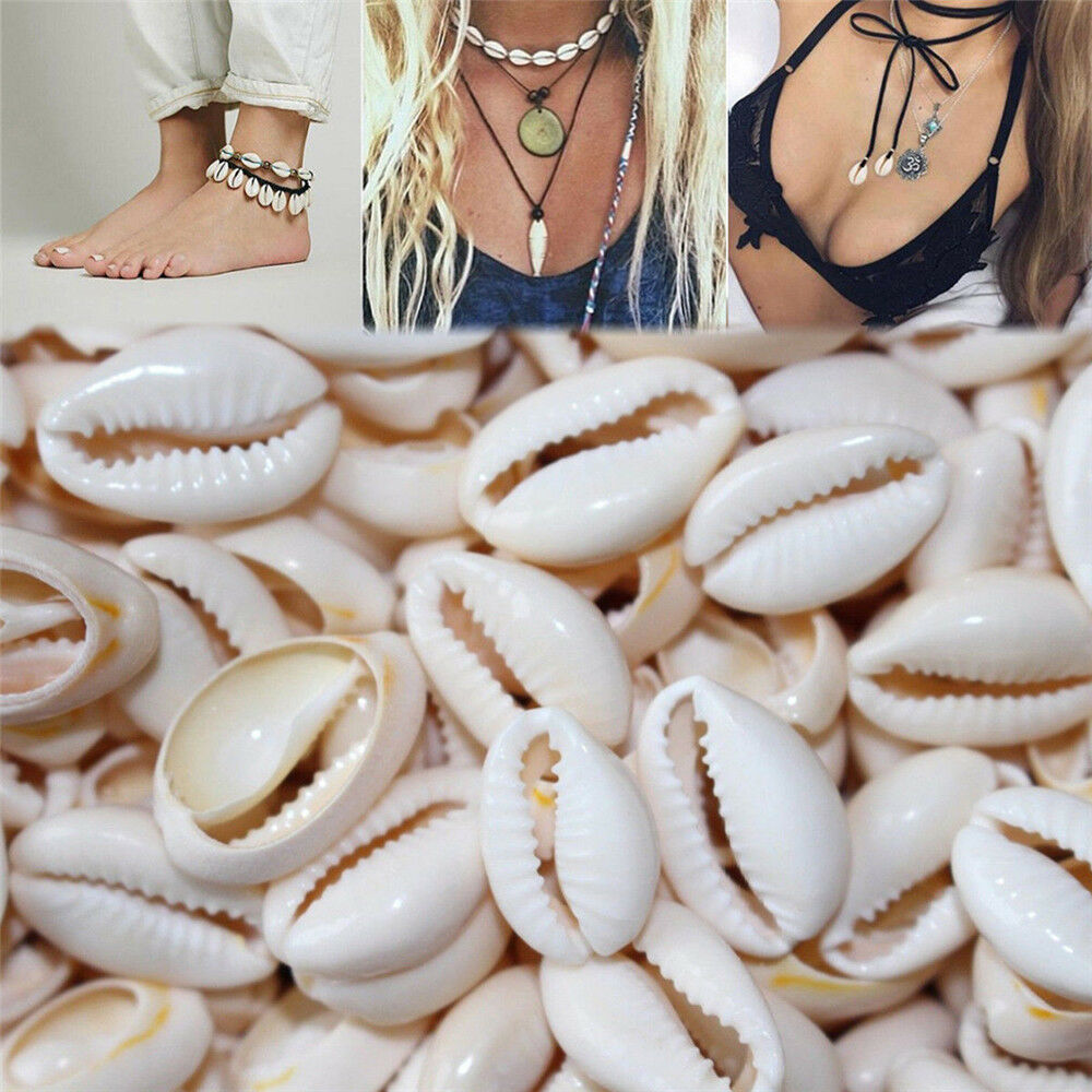 50 X Natural Cowrie Drilled Craft Shells Seashells Cowrie Craft Beads Jewellery