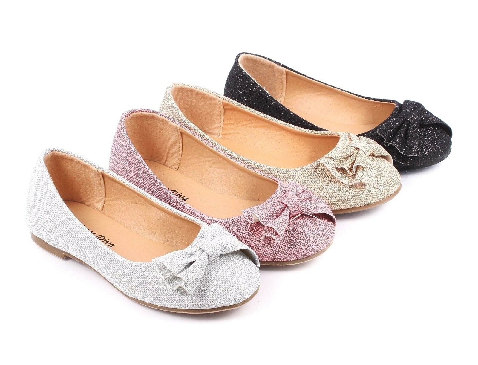 4 Color Cute Glitter Bowknot Kids/youth Sneakers Girls Flats Shoes Size 9 - 4