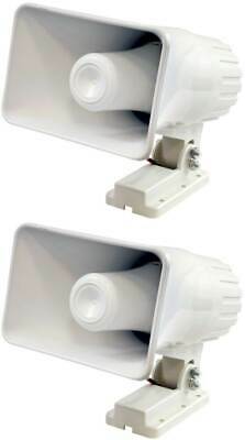 Pyle Phsp4 6" 50w Indoor/outdoor Waterproof Home Pa Horn Speaker, White, 2 Pack