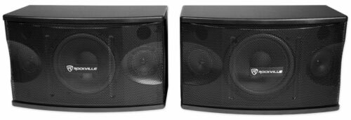 Pair Rockville Kps80 8" 3-way 800 Watt Karaoke/pro Speakers+wall Brackets / Mdf!