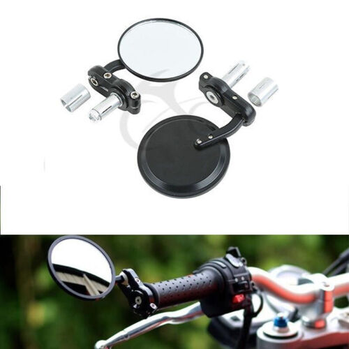 Motorcycle 3" Round 7/8" Handle Bar End Rearview Mirrors Motorbike Universal Us