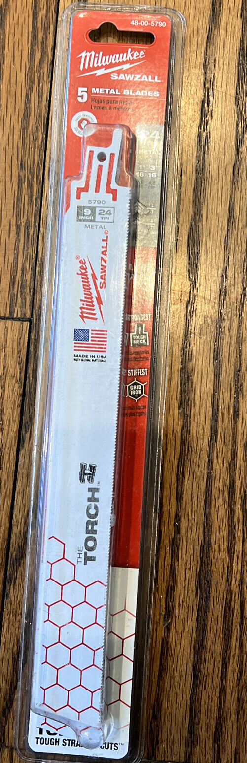 Milwaukee 48-00-5790 9 In. 24 Tpi The Torch Sawzall Blades 5 Pk