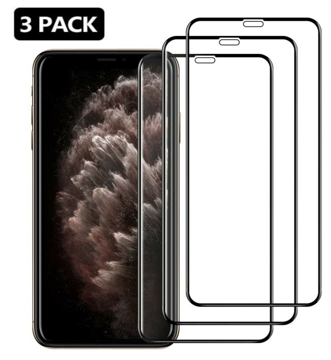 3-pack Full Coverage Tempered Glass Screen Protector For Iphone Xs 11 12 Pro/max