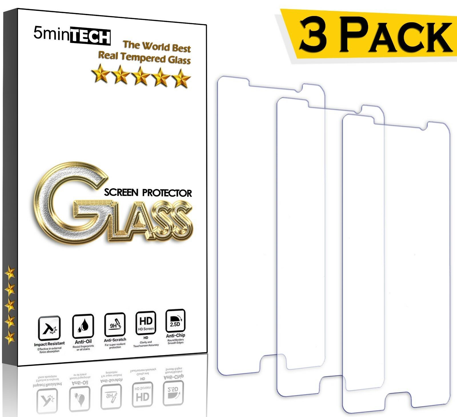 [3 Pack] Lot Tempered Glass Screen Protector For Samsung Galaxy S10/s9