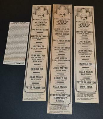 Lynyrd Skynyrd 1975 Academy Of Music January 31 Concert Ads With Review