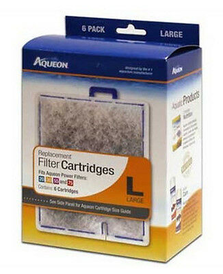 Aqueon Filter Cartridge Large. For Quiet Flow 20.30.50,55 & 75 Filters. 6pk