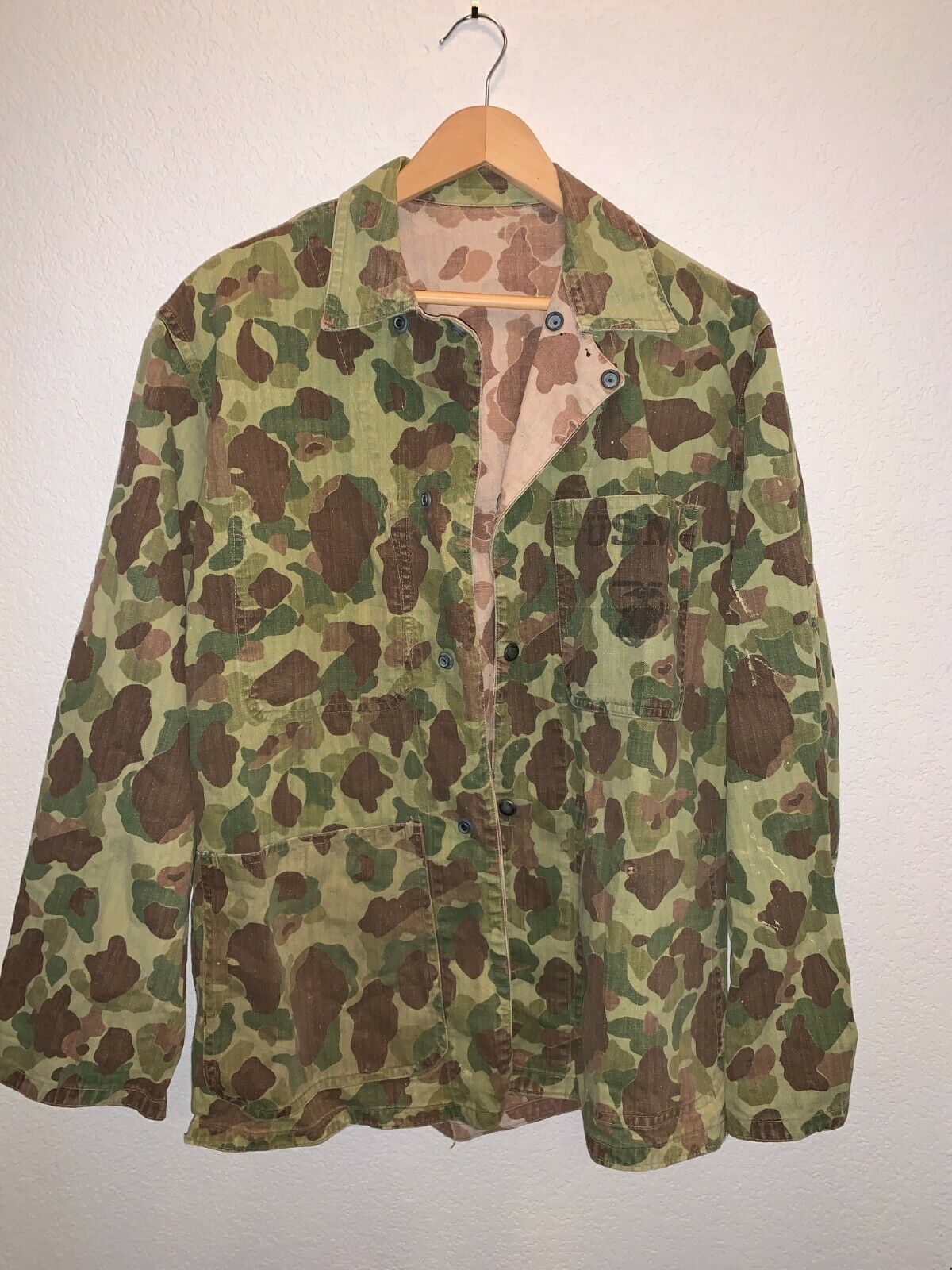 P-42 Usmc Wwii Frog-skin Camouflage Hbt Jacket Size 40
