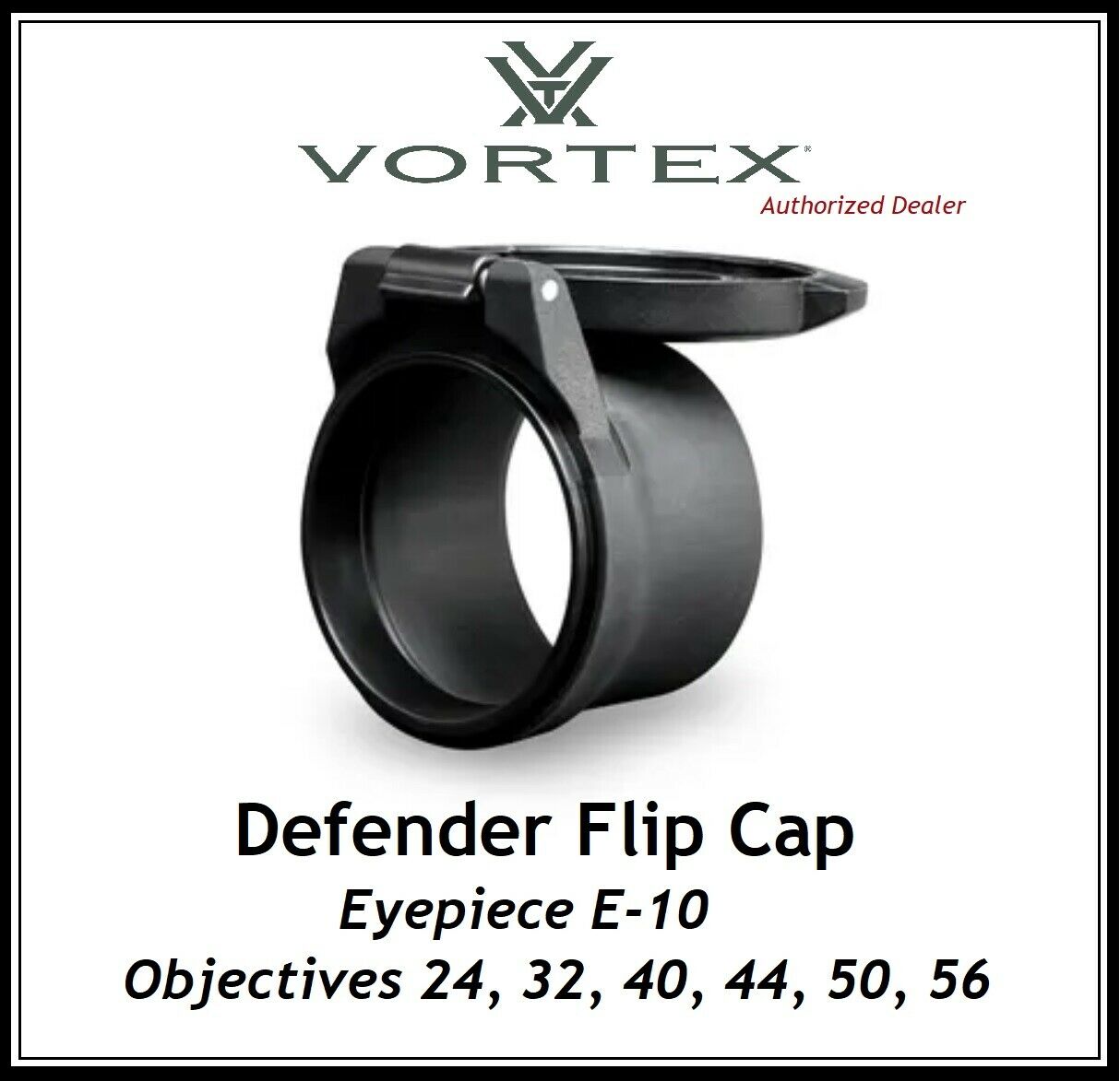 Vortex Optics Defender Flip Cap Sizes E-10, 24, 32, 40, 44, 50, 56