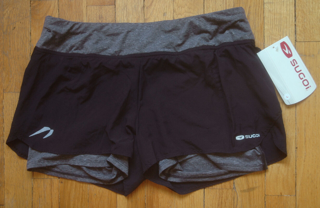 Sugoi - Verve Running Shorts Womens Large Black Gray Athletic Nwt Brand New