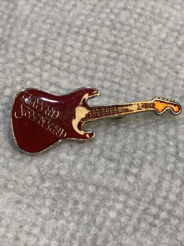 Vintage Lynyrd Skynyrd Red Guitar Shaped Pin Metal Pinback