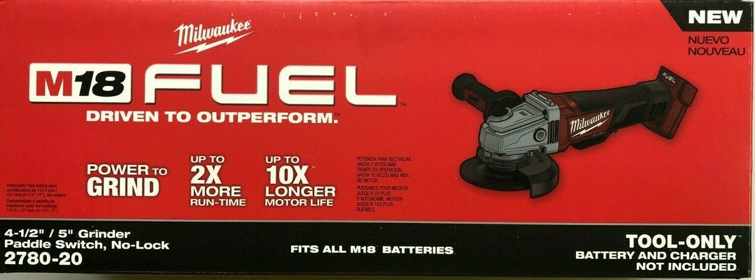 Milwaukee 2780-20 18 Volt Fuel Brushless 4 1/2 - 5" Cordless Grinder New In Box