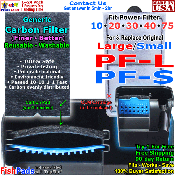 For Topfin Filter Cartridge Silent Silen Stream Large Pf-l,small Pf-s Compatible