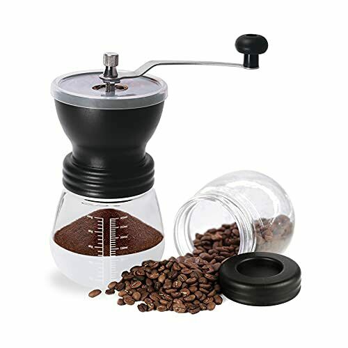 Jarnar Manual Coffee Bean Grinder Ceramic Burr Stainless Steel Handle With 2 ...