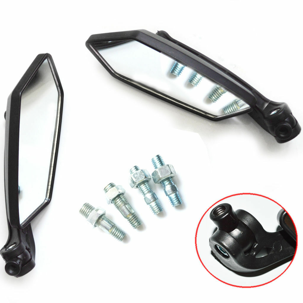 2x Stable Moped Scooter Rearview Mirrors Pair 8mm 10mm Black For Aprilia Sr50r