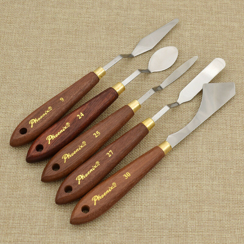 5pcs Painting Palette Knife Scraper Spatula Oil Painting Stainless Steel Tools
