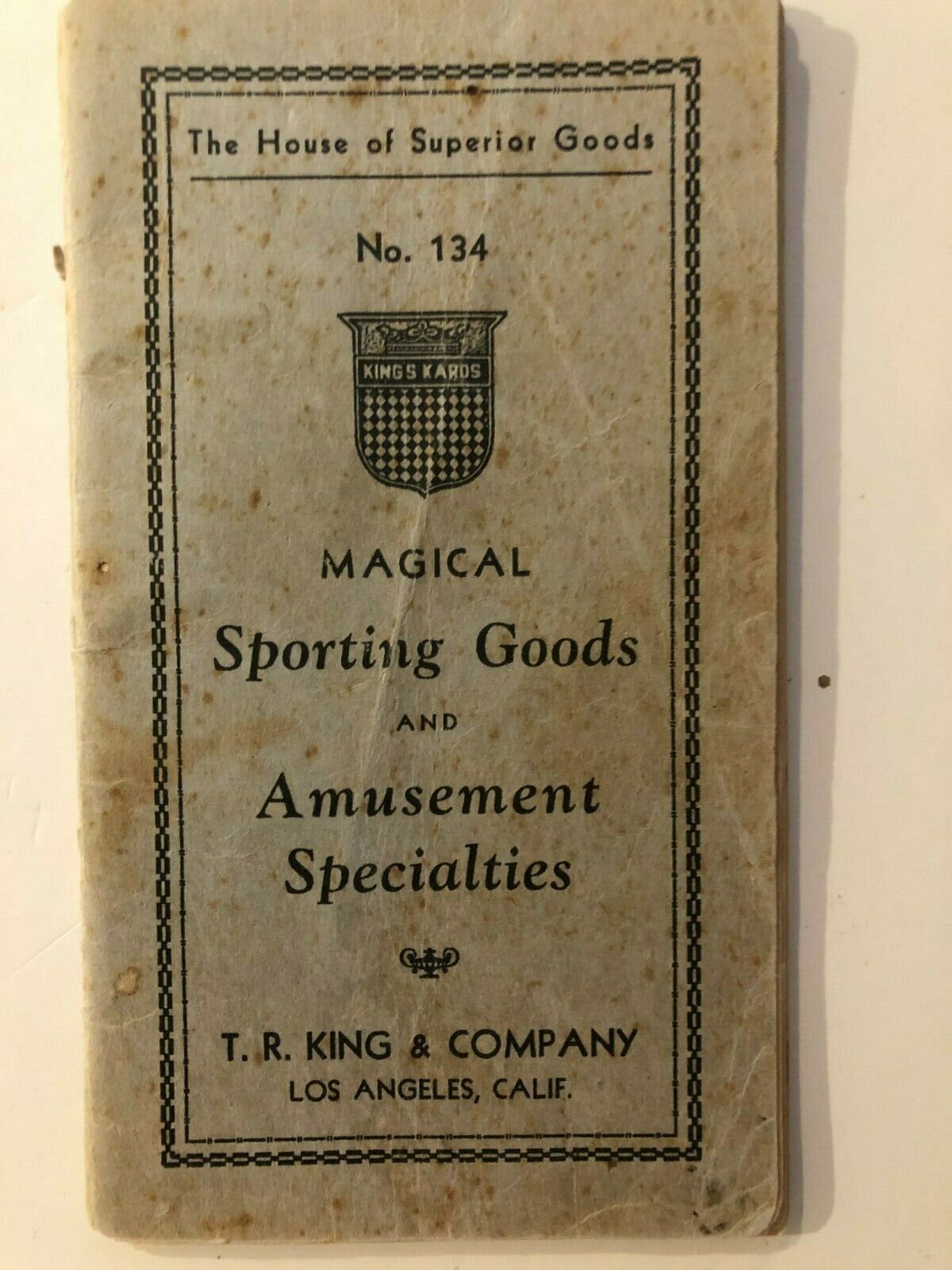 1920's King & Co Catalog Gambling Devices