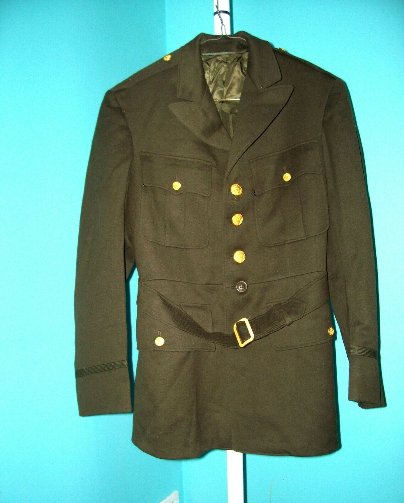 Ww Ii Army Air Corp Officers Chocolate Brown Wool Dress Jacket Sz 36  Short