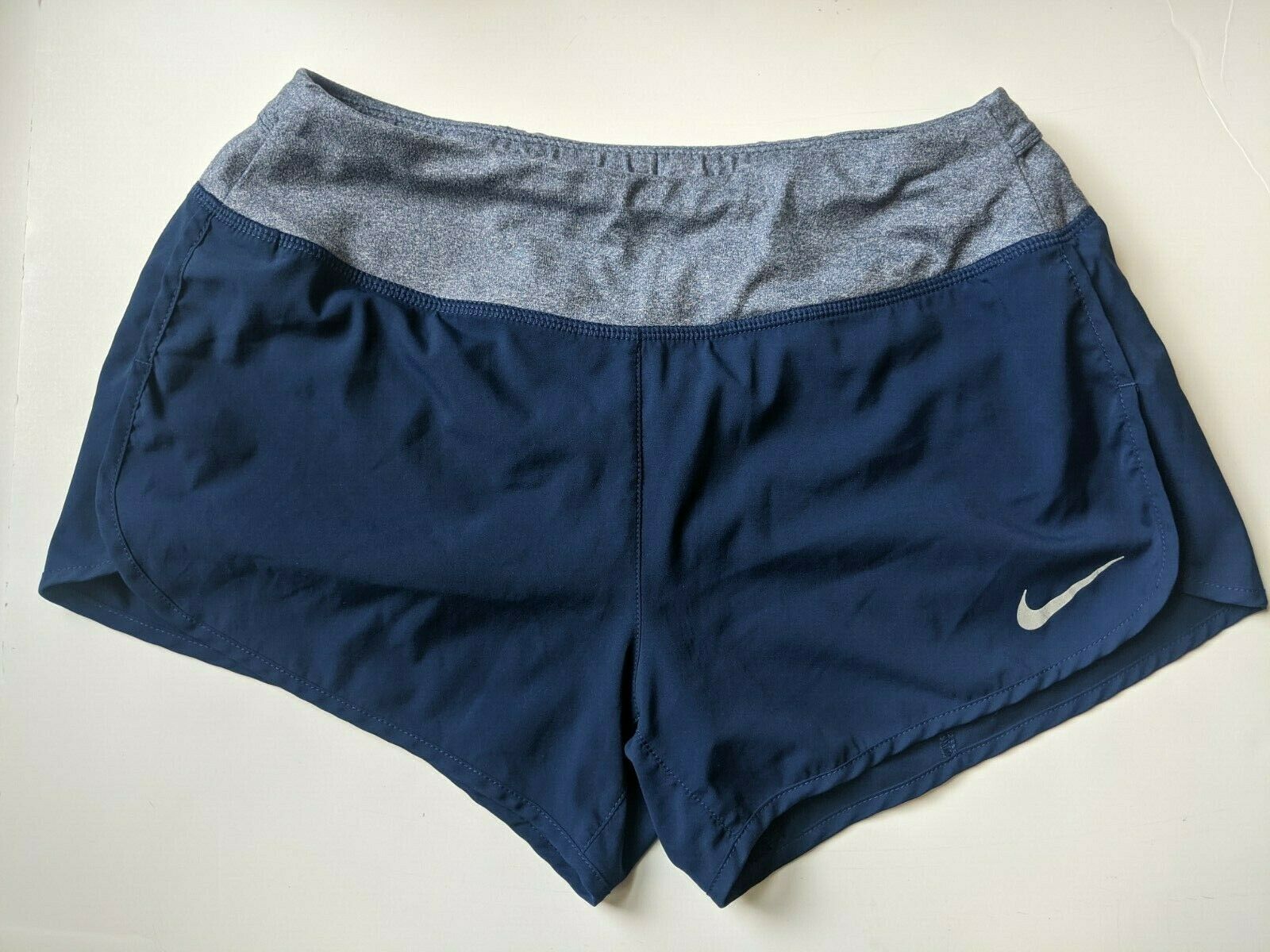 Nike Dri Fit Shorts Small Blue Grey Rn56323 Insert Lining Zipper Pocket