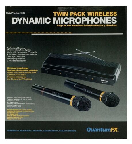 Qfx M-336 Wireless Dynamic Professional Microphone System (twin Pack)