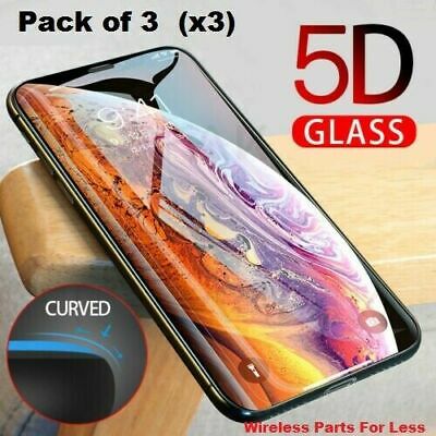 Full Coverage Tempered Glass Screen Protector For Iphone X Xs 11 12 Pro/max 3-pk